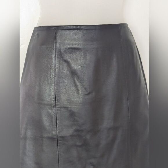 Talbots Leather Skirt Whimsigoth Quiet Luxury Dark Academia Feminine 2P NWOT - Picture 3 of 9